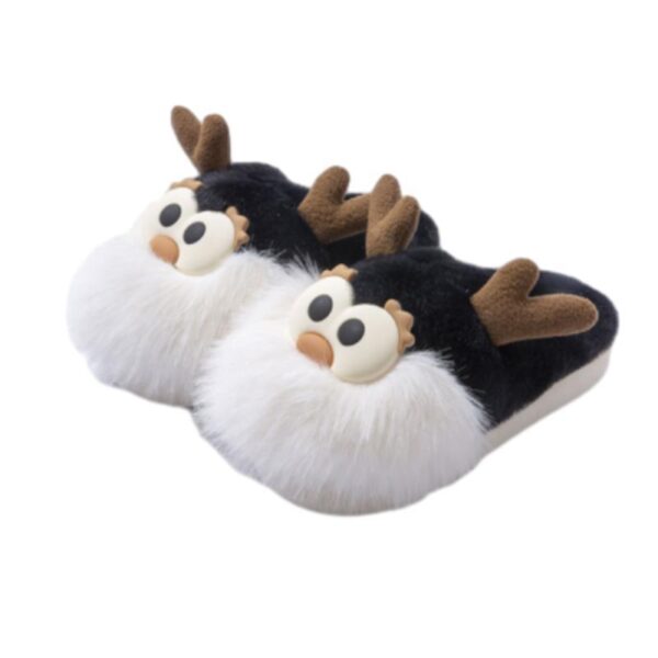 Soft and Warm Christmas Deer Plush Slippers – Cozy Winter Indoor Shoes for Women - Image 7