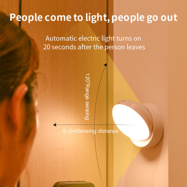 Rotating Human Body Sensor Light Corridor Garage Light Wardrobe Light Motion Sensor Night Light - Image 8