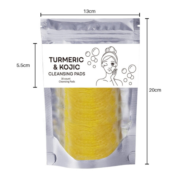 Turmeric Exfoliating Cleansing Pads Compressed Facial Sponges Skin Care Tools For Face Clogged Pores Excess Oil Cleansing - Image 7