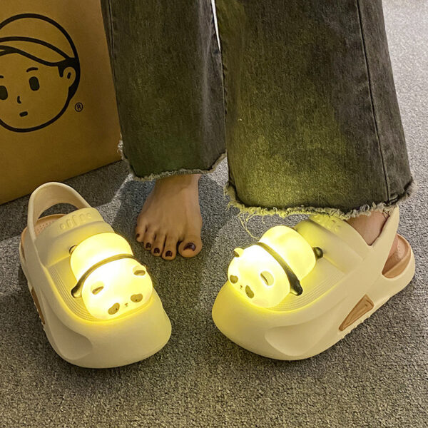 2024 Cute Slipper With Panda Lamp Summer Sandales Femme Light Funny Woman Slippers Shoes Women - Image 2