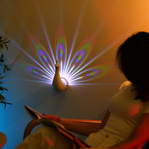 Modern 3D Peacock Wall Lamp – Colorful Ambient Lighting with a Creative Animal Design, Perfect for Bedroom Atmosphere.