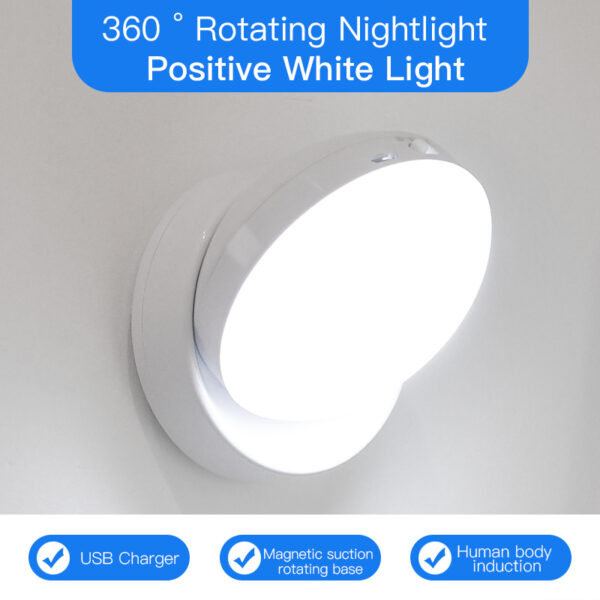 Rotating Human Body Sensor Light Corridor Garage Light Wardrobe Light Motion Sensor Night Light - Image 4